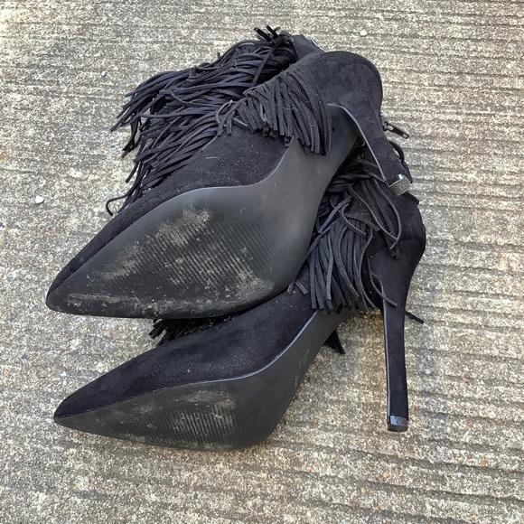 Nasty Gal Fringe Black bootie Size 7.5 - Picture 9 of 10
